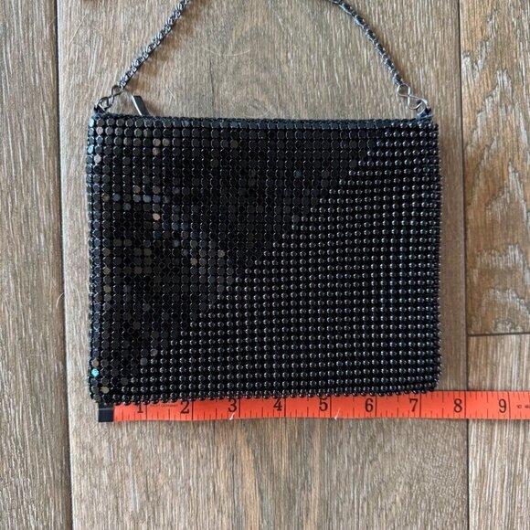 Vintage Black mesh beaded bag with shoulder strap - Picture 2 of 7